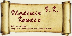 Vladimir Kondić vizit kartica